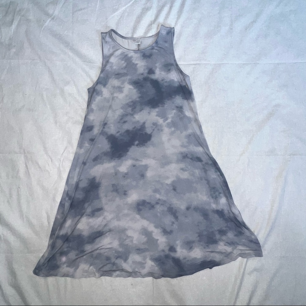 Old Navy blue tie dye summer tank dress. Stretchy and bouncy. Never worn. Small